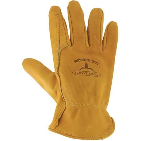 Lucas Jackson Mens Cowhide Double Palmed Work Glove, Yellow - Medium LU154068